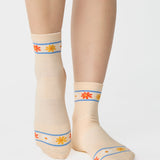 Flower Crown Ankle Grip Sock
