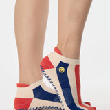 Stripes Smiley Full Foot Grip Sock