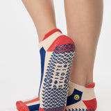 Stripes Smiley Full Foot Grip Sock